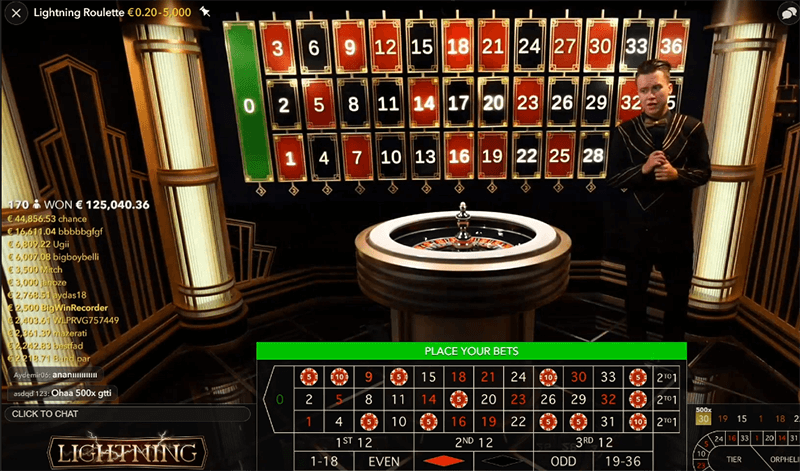 lightning roulette live screenshot